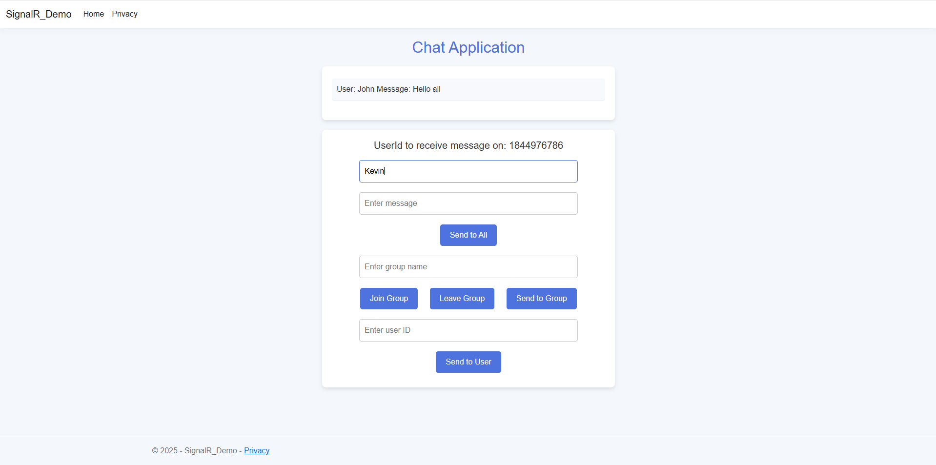 Sending a Message to All Connected Clients Sending a Message to All Connected Clients